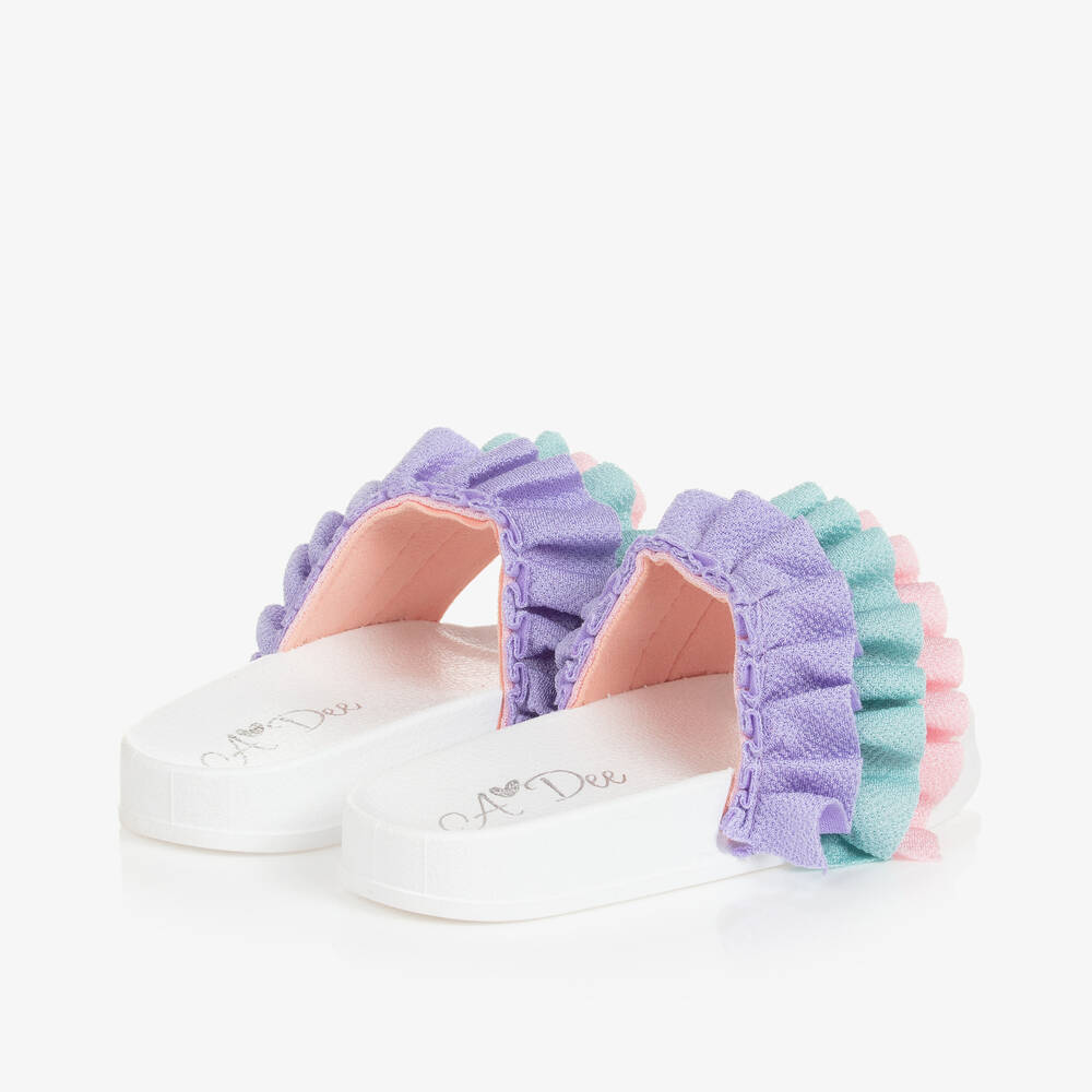 A Dee-Girls Lilac Purple Ruffle Sliders | Childrensalon Outlet