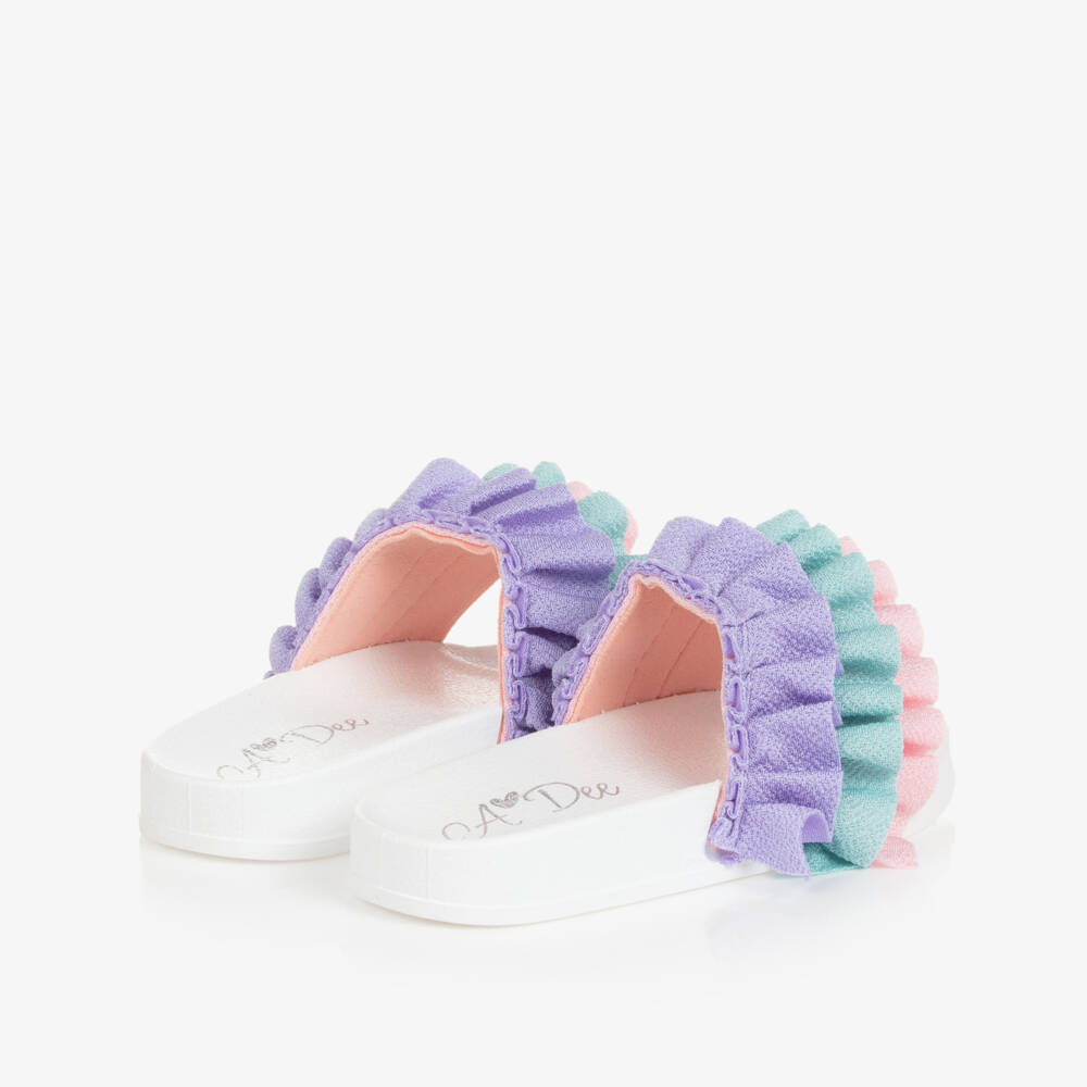A Dee-Girls Lilac Purple Ruffle Sliders | Childrensalon Outlet