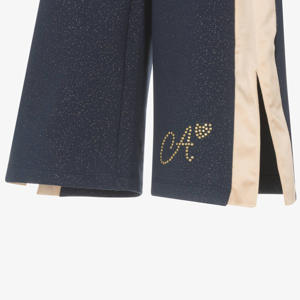 آدي-طقم بنطلون قطن لون ذهبي وكحلي للبنات | Childrensalon Outlet