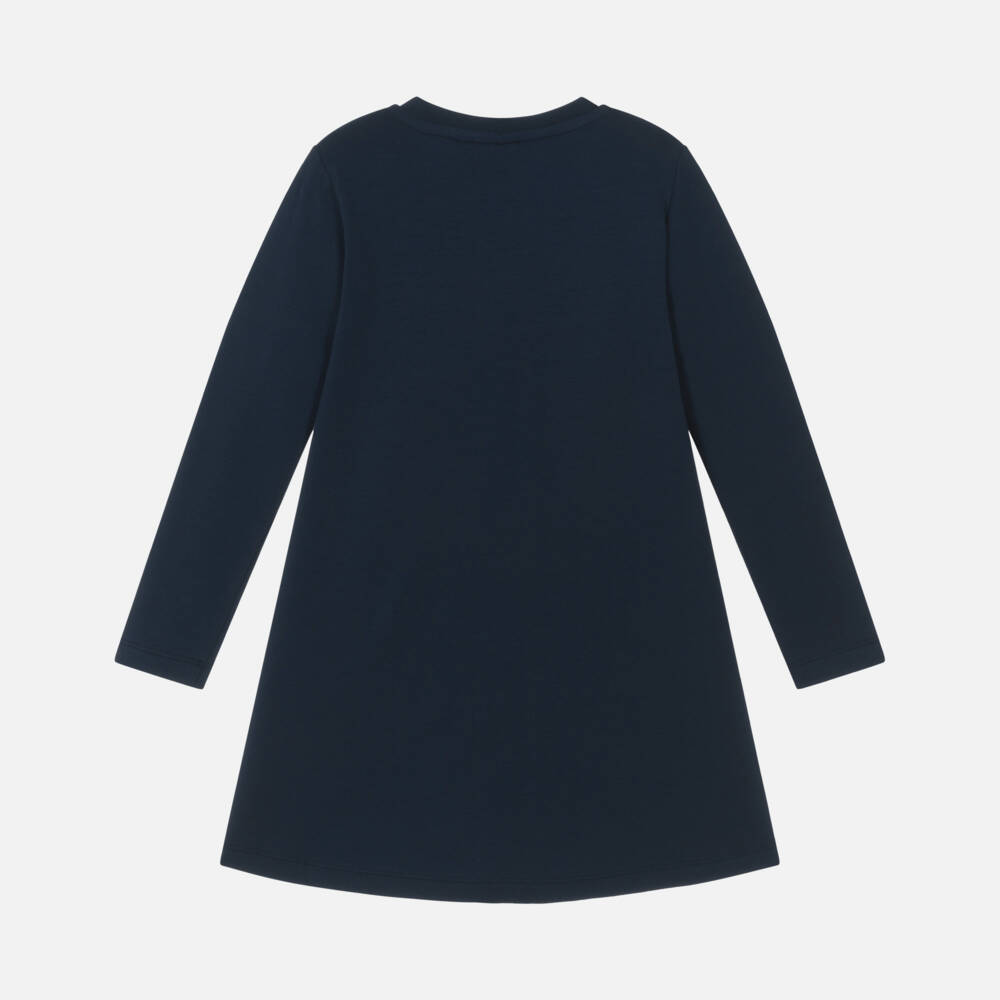 A Dee-Girls Navy Blue Cotton Swirl Print Dress | Childrensalon Outlet