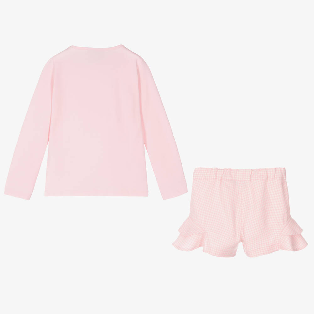 آدي-طقم شورت قطن جيرسي لون زهري للبنات | Childrensalon Outlet