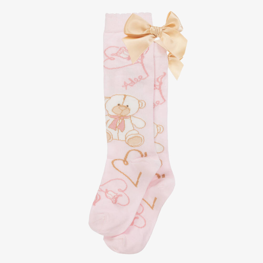 A Dee-Girls Pale Pink Knee Socks | Childrensalon Outlet