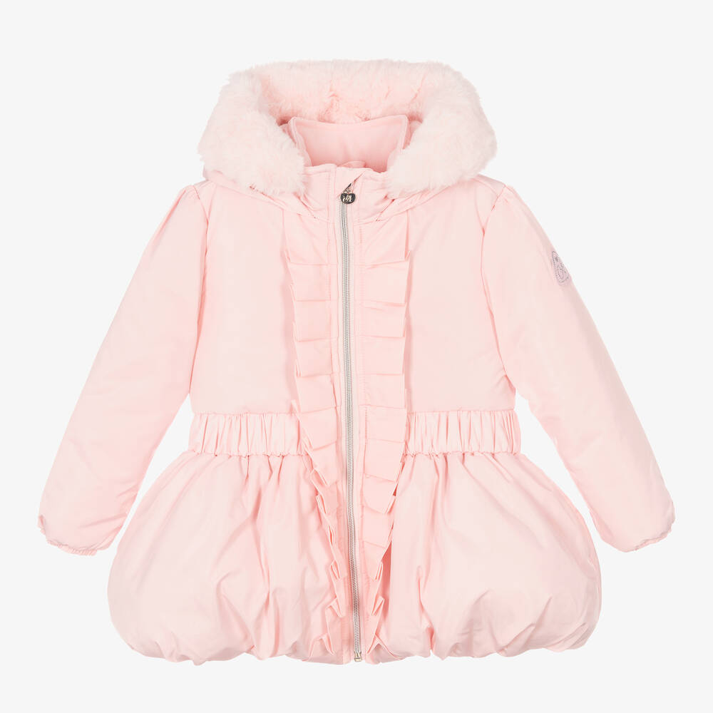 A Dee - Girls Pale Pink Padded Coat | Childrensalon