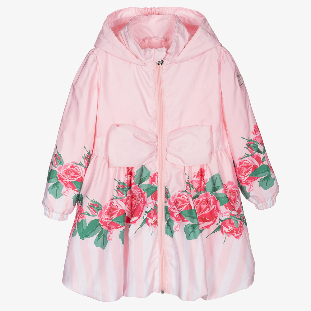 A Dee - Розовая куртка с розами для девочек | Childrensalon