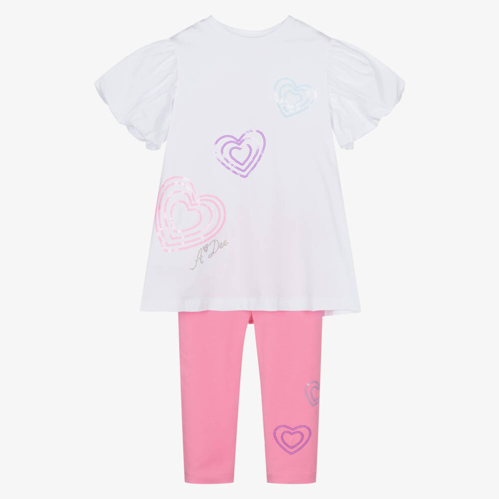 A Dee-Girls Pastel Cotton Leggings Ensemble | Childrensalon Outlet
