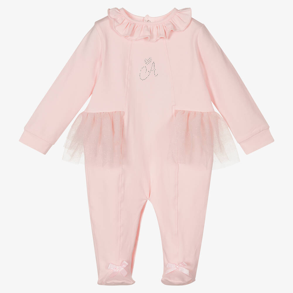 A Dee-Girls Pink Cotton Babygrow | Childrensalon Outlet