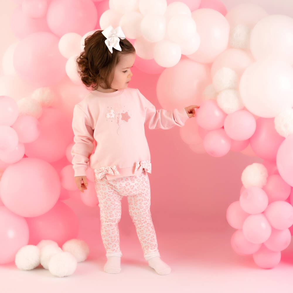 A Dee-Розовый топ и легинсы из хлопка для девочек | Childrensalon Outlet