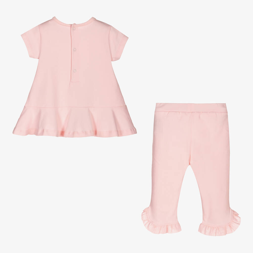 آدي-طقم ليقنز قطن لون زهري فاتح | Childrensalon Outlet