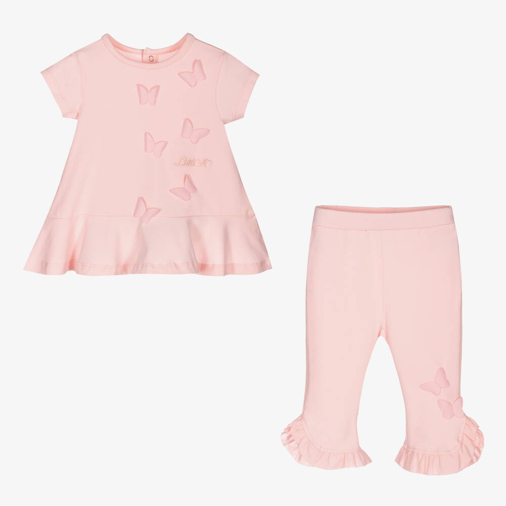 آدي-طقم ليقنز قطن لون زهري فاتح | Childrensalon Outlet