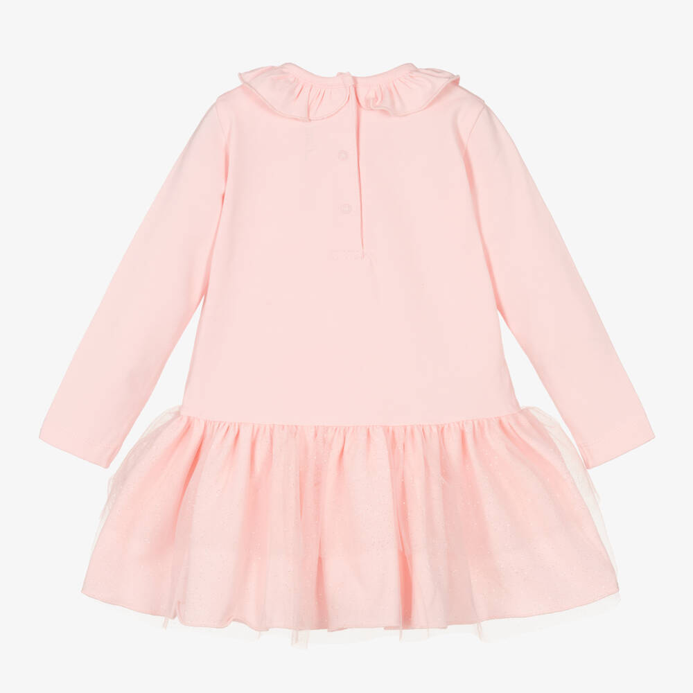 A Dee-Girls Pink Cotton Frill Dress | Childrensalon Outlet