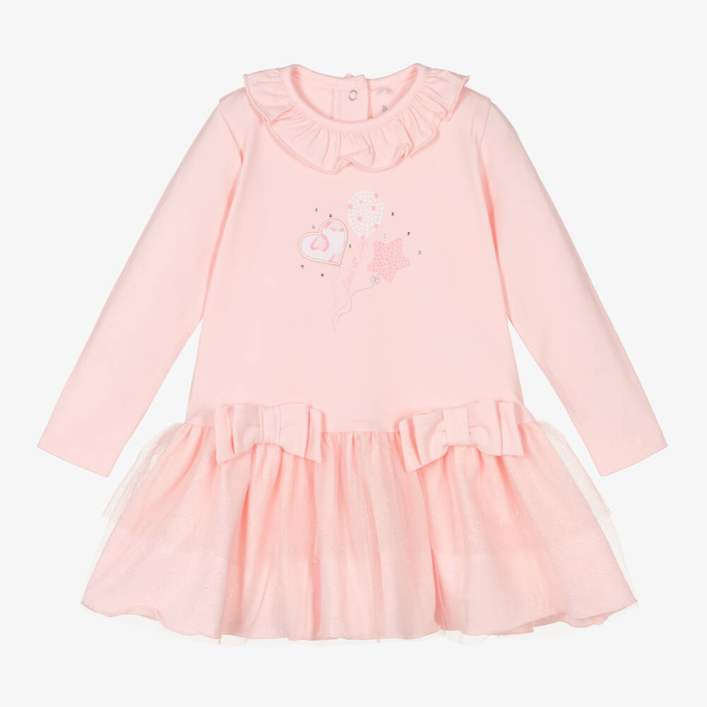 A Dee-Girls Pink Cotton Frill Dress | Childrensalon Outlet