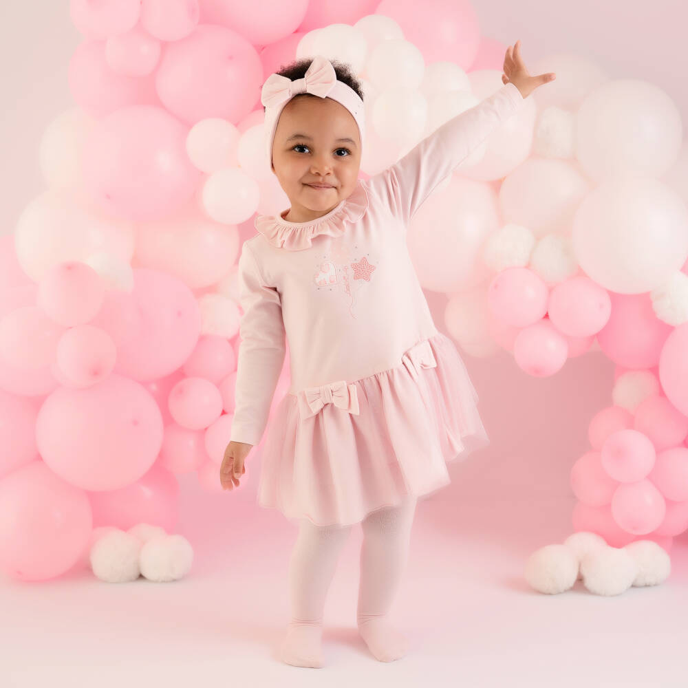 A Dee-Girls Pink Cotton Frill Dress | Childrensalon Outlet