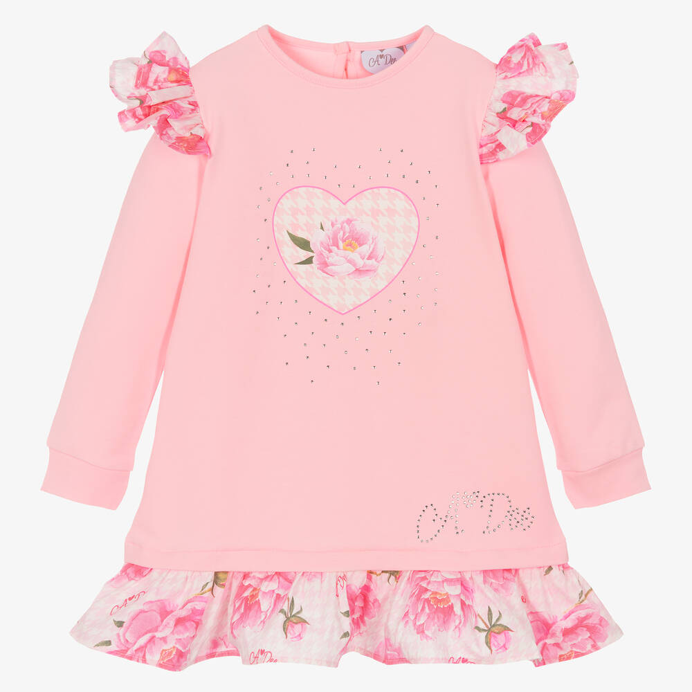 A Dee-Girls Pink Cotton Frill Dress | Childrensalon Outlet