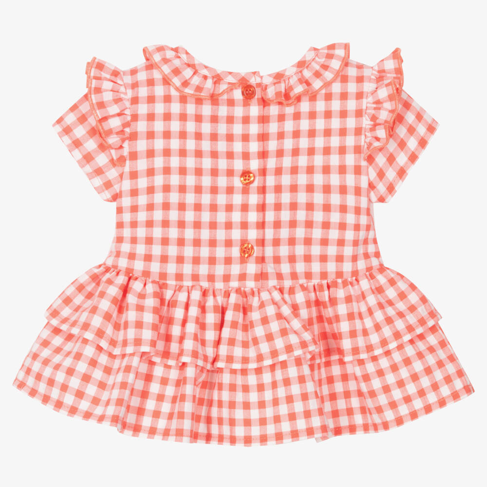 A Dee-Розовое платье и трусики на подгузник в клетку | Childrensalon Outlet