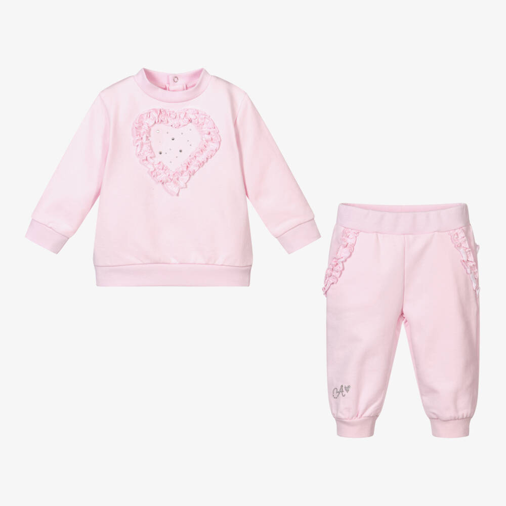 A Dee-Розовый спортивный костюм из хлопка | Childrensalon Outlet