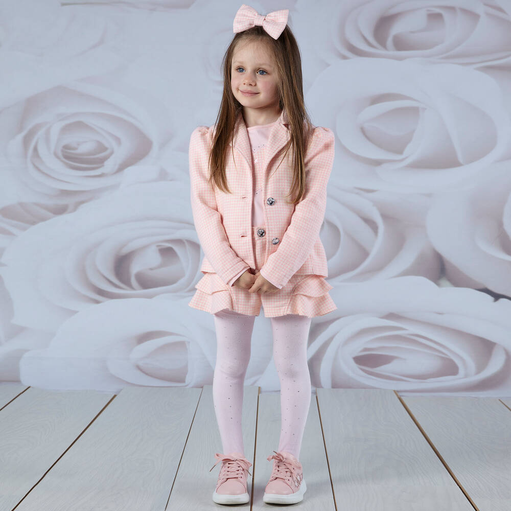 آدي-جاكيت بليزر مزيج قطن لون زهري للبنات | Childrensalon Outlet