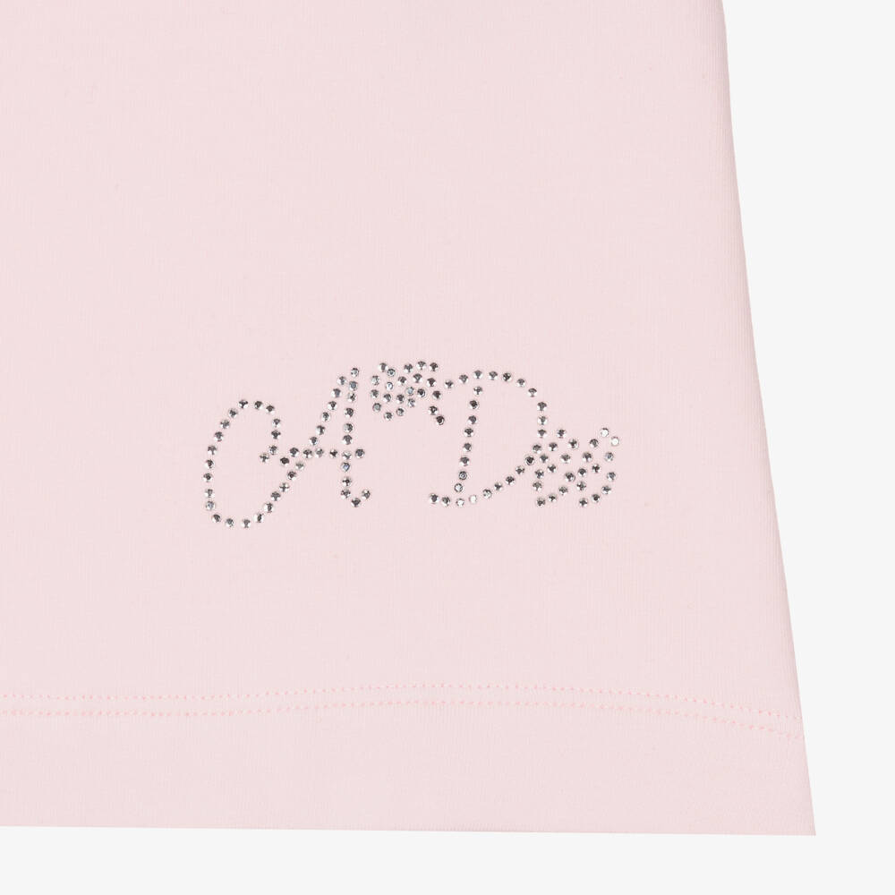 A Dee-Girls Pink Cotton Jersey Bow Dress | Childrensalon Outlet