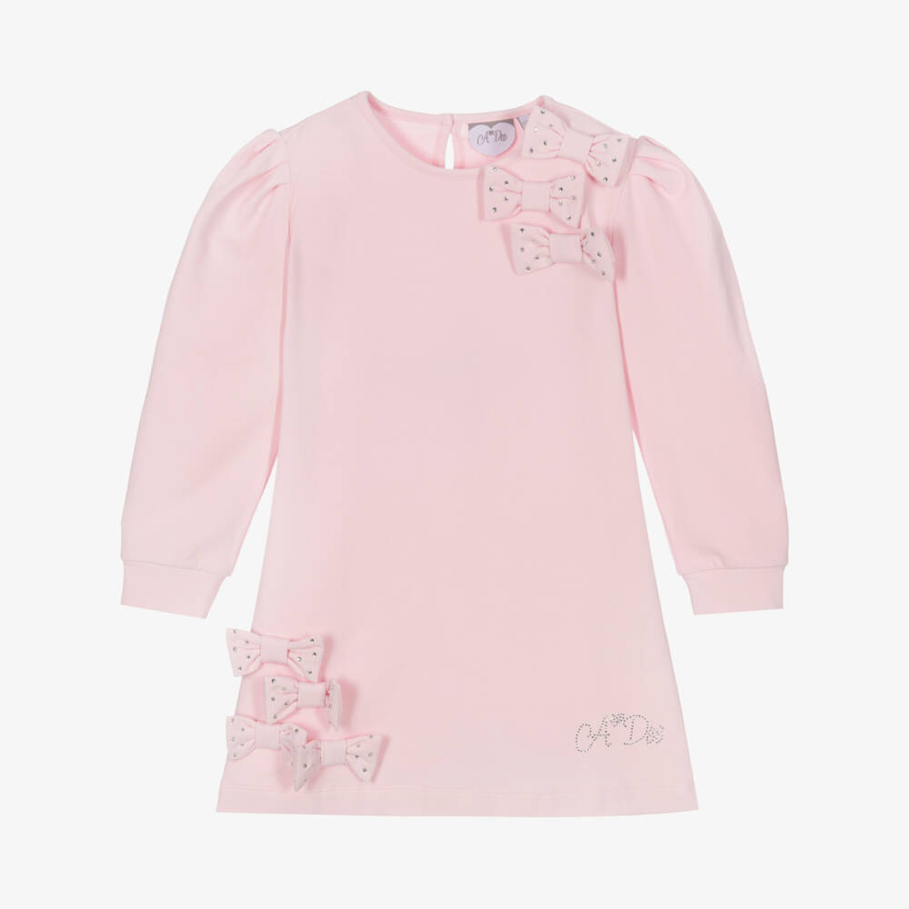 A Dee-Розовое платье из хлопкового джерси для девочек | Childrensalon Outlet