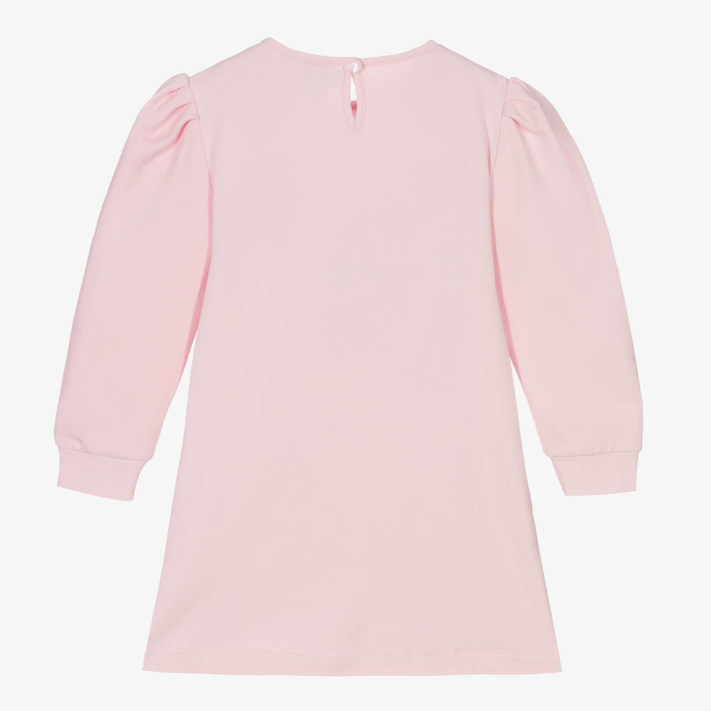A Dee-Girls Pink Cotton Jersey Bow Dress | Childrensalon Outlet
