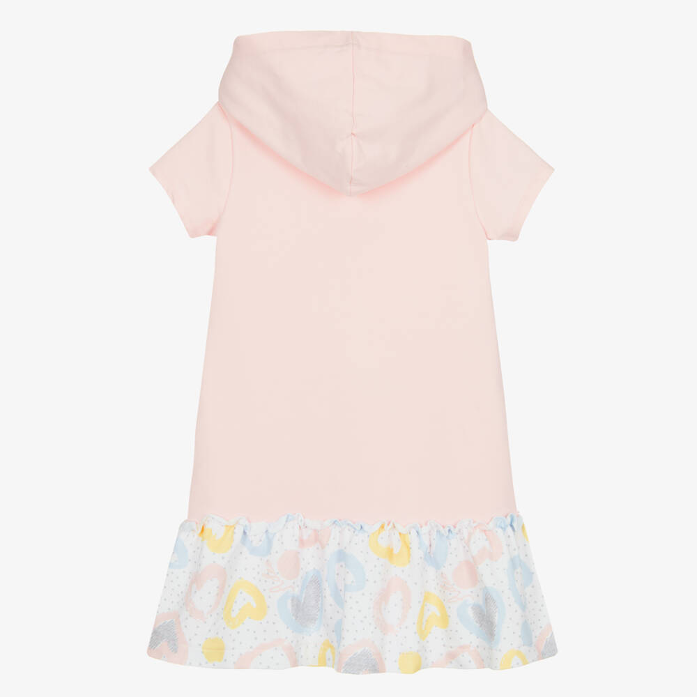 A Dee-Girls Pink Cotton Jersey Hooded Dress | Childrensalon Outlet