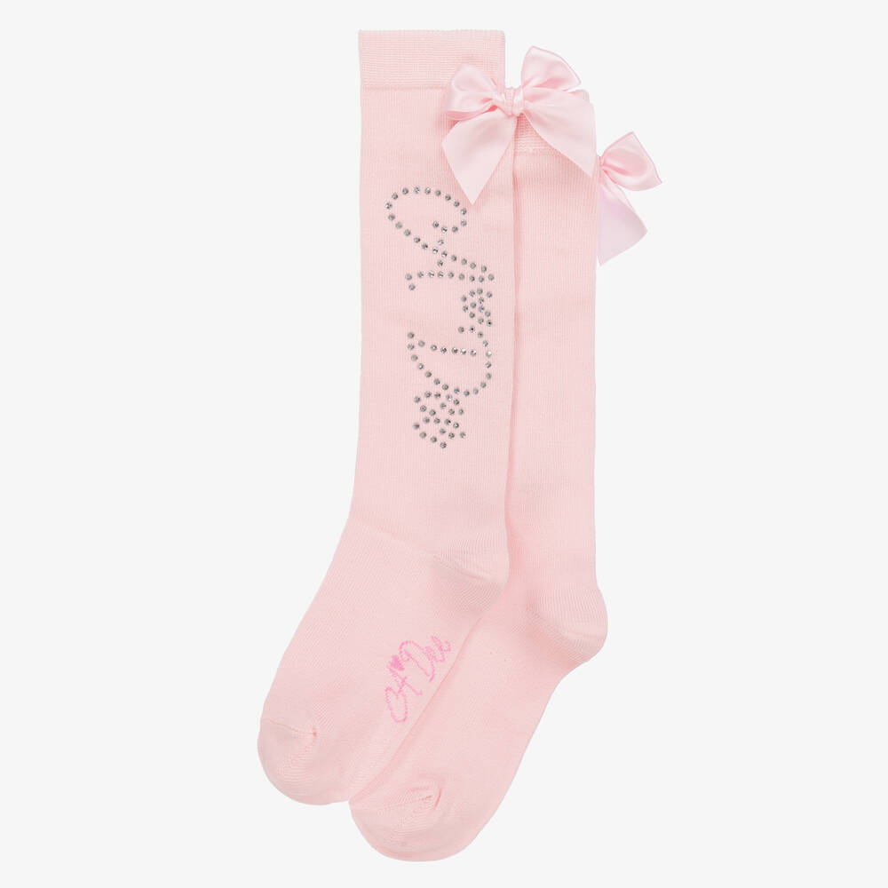 A Dee-Розовые хлопковые гольфы со стразами | Childrensalon Outlet