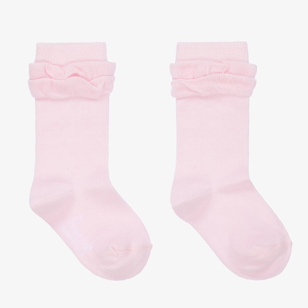 A Dee-Girls Pink Cotton Ruffle Socks | Childrensalon Outlet