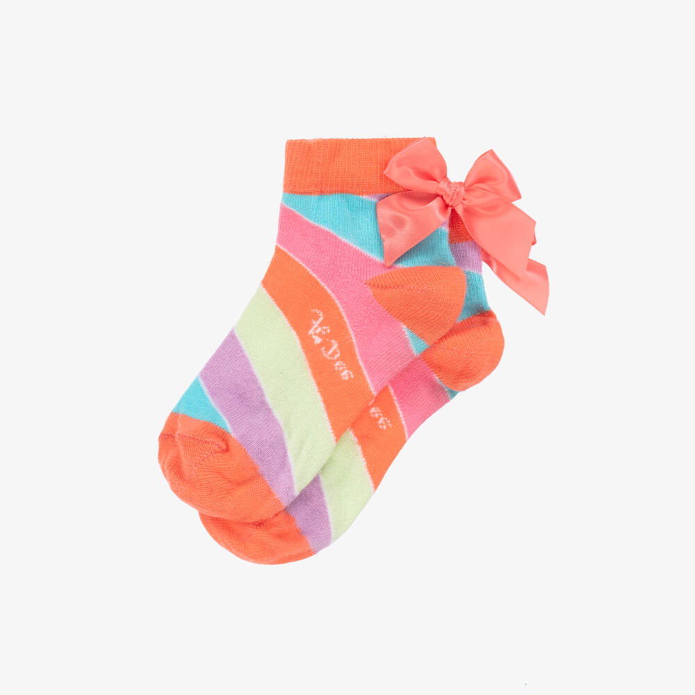 A Dee-Girls Pink Cotton Striped Socks | Childrensalon Outlet