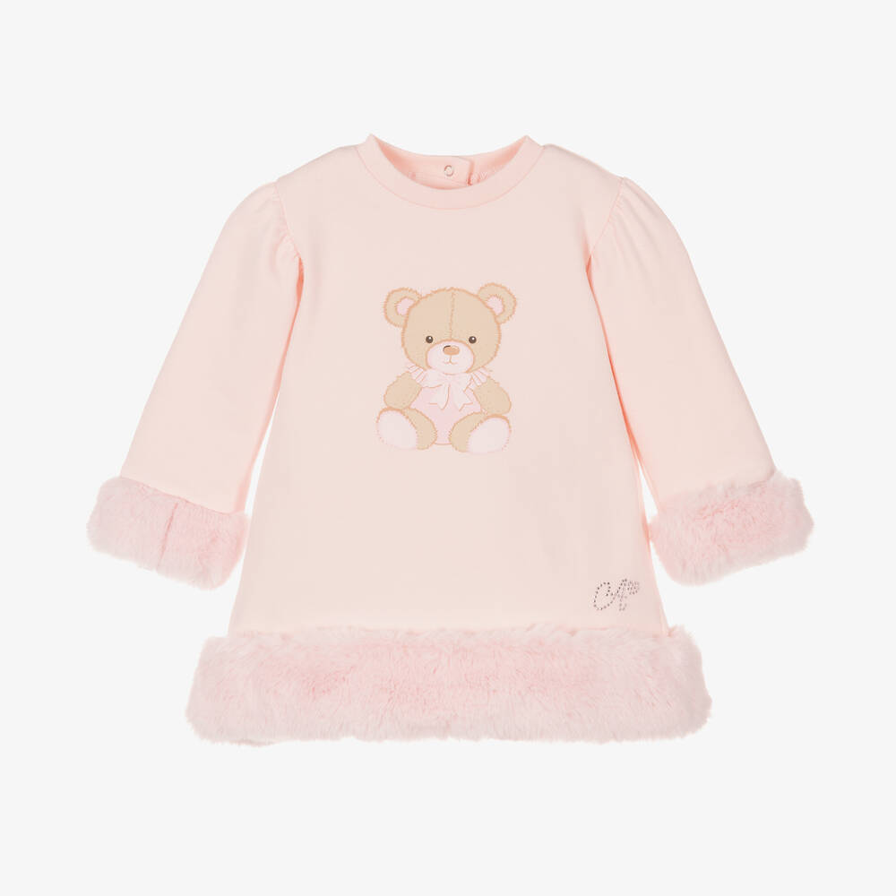 A Dee-Girls Pink Cotton Teddy Bear Dress | Childrensalon Outlet
