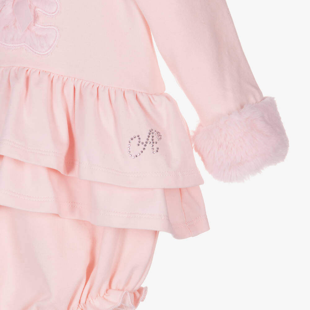 A Dee-بودي سوت تيدي بير قطن لون زهري للمولودات | Childrensalon Outlet