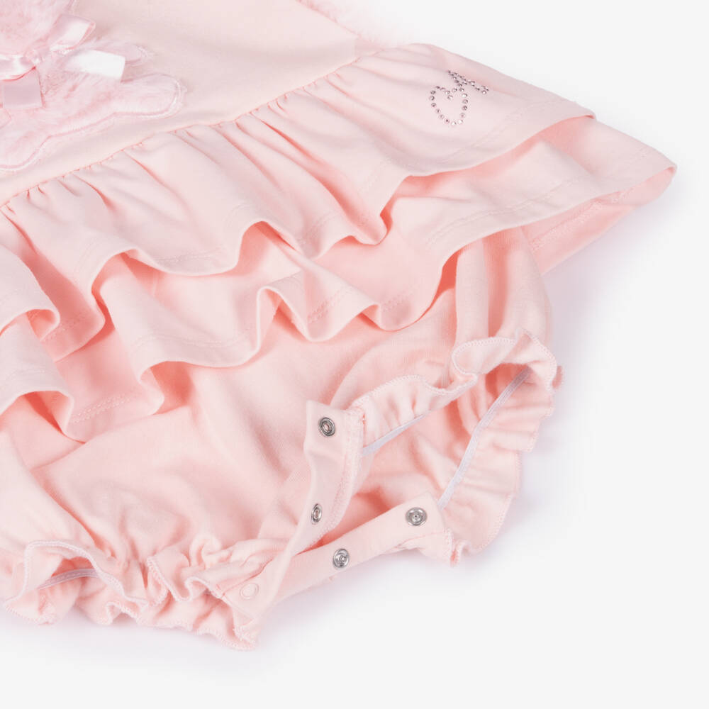 A Dee-بودي سوت تيدي بير قطن لون زهري للمولودات | Childrensalon Outlet