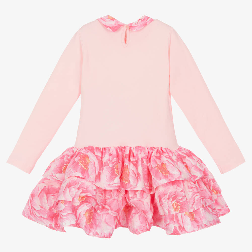 A Dee-Розовое многоярусное платье из хлопка | Childrensalon Outlet