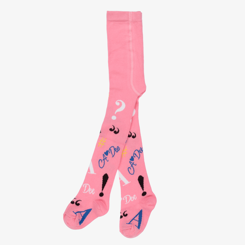 A Dee-Girls Pink Cotton Tights | Childrensalon Outlet