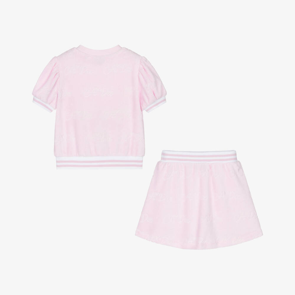 A Dee-Girls Pink Cotton Towelling Ensemble | Childrensalon Outlet