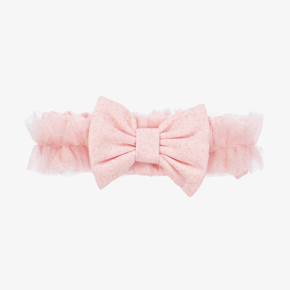 A Dee - Bandeau rose tulle et coton fille | Childrensalon