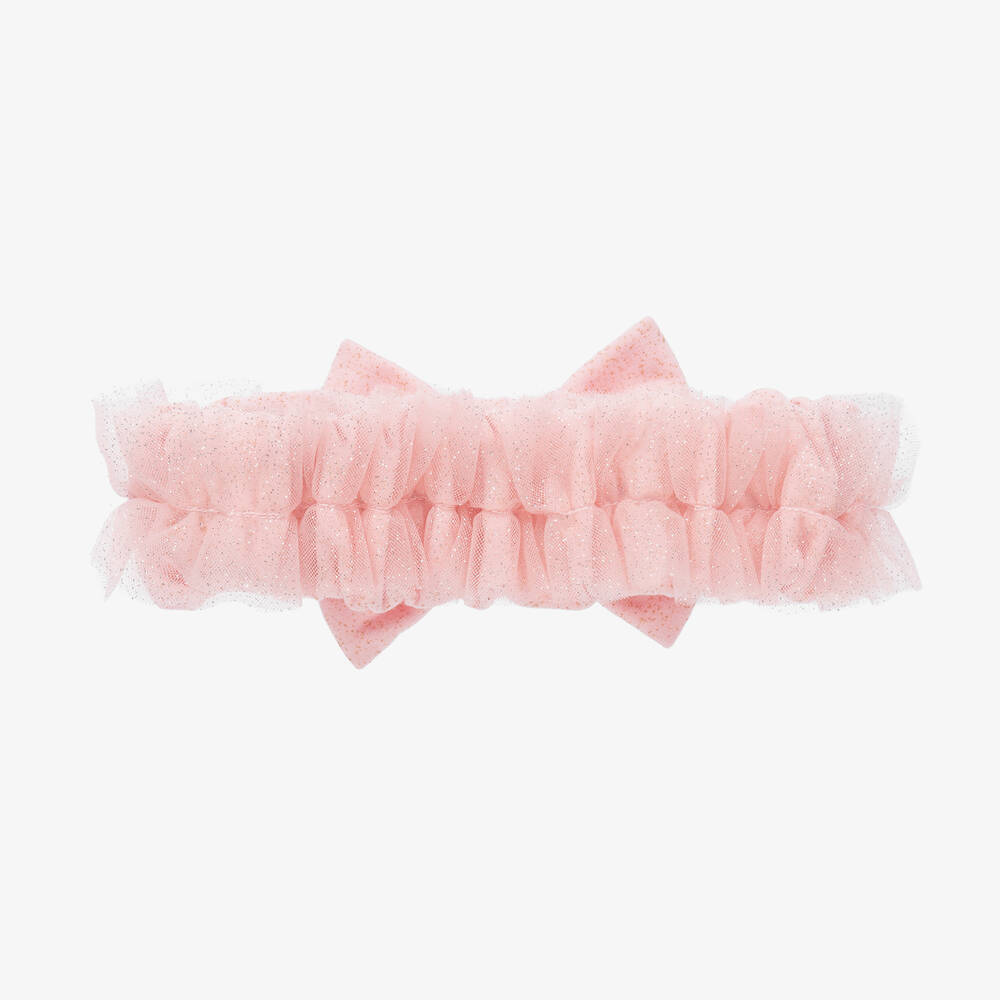 A Dee-Розовая повязка на голову из хлопка и тюля | Childrensalon Outlet