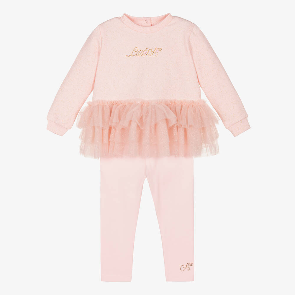 A Dee - Ensemble legging en coton et tulle | Childrensalon