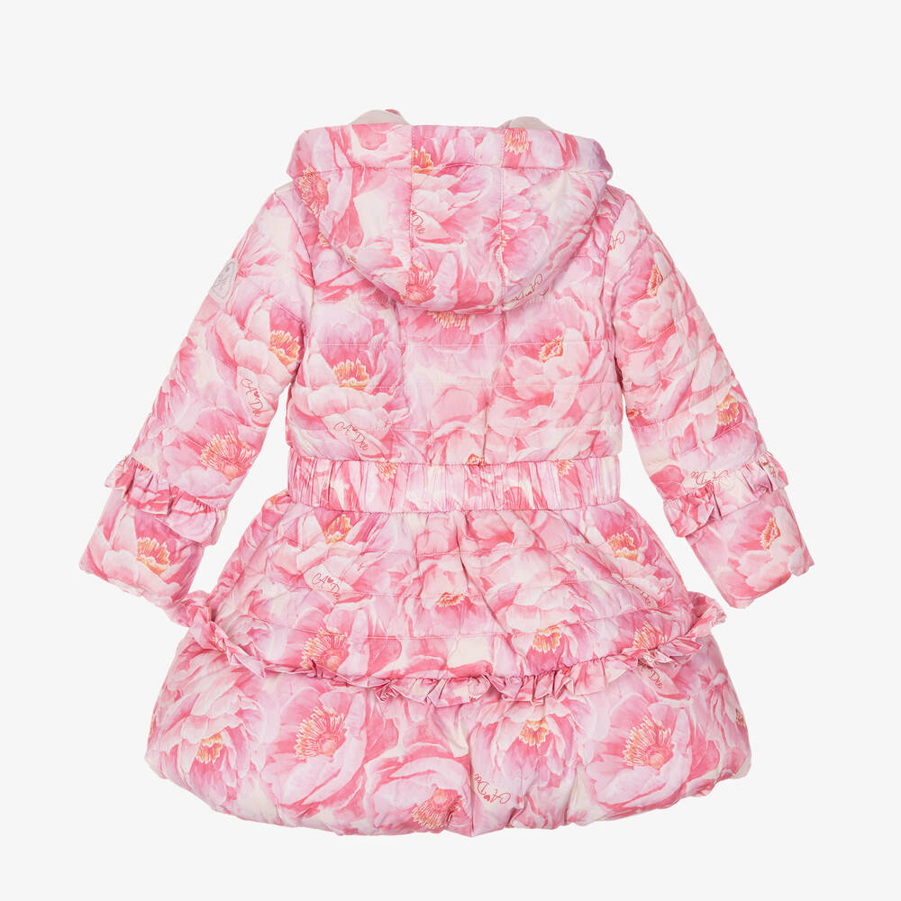 A Dee-Girls Pink Floral Puffer Coat | Childrensalon Outlet