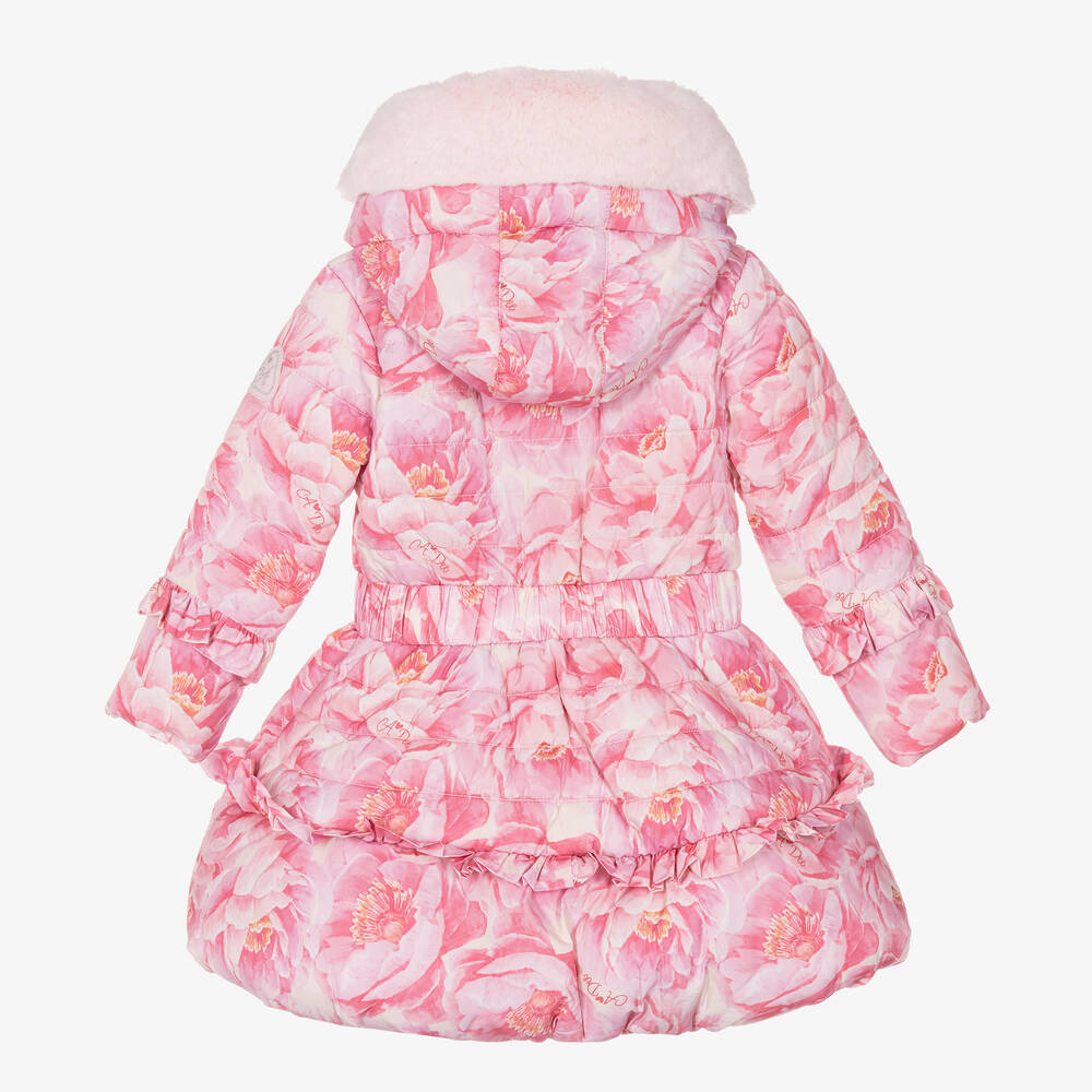 A Dee-Girls Pink Floral Puffer Coat | Childrensalon Outlet