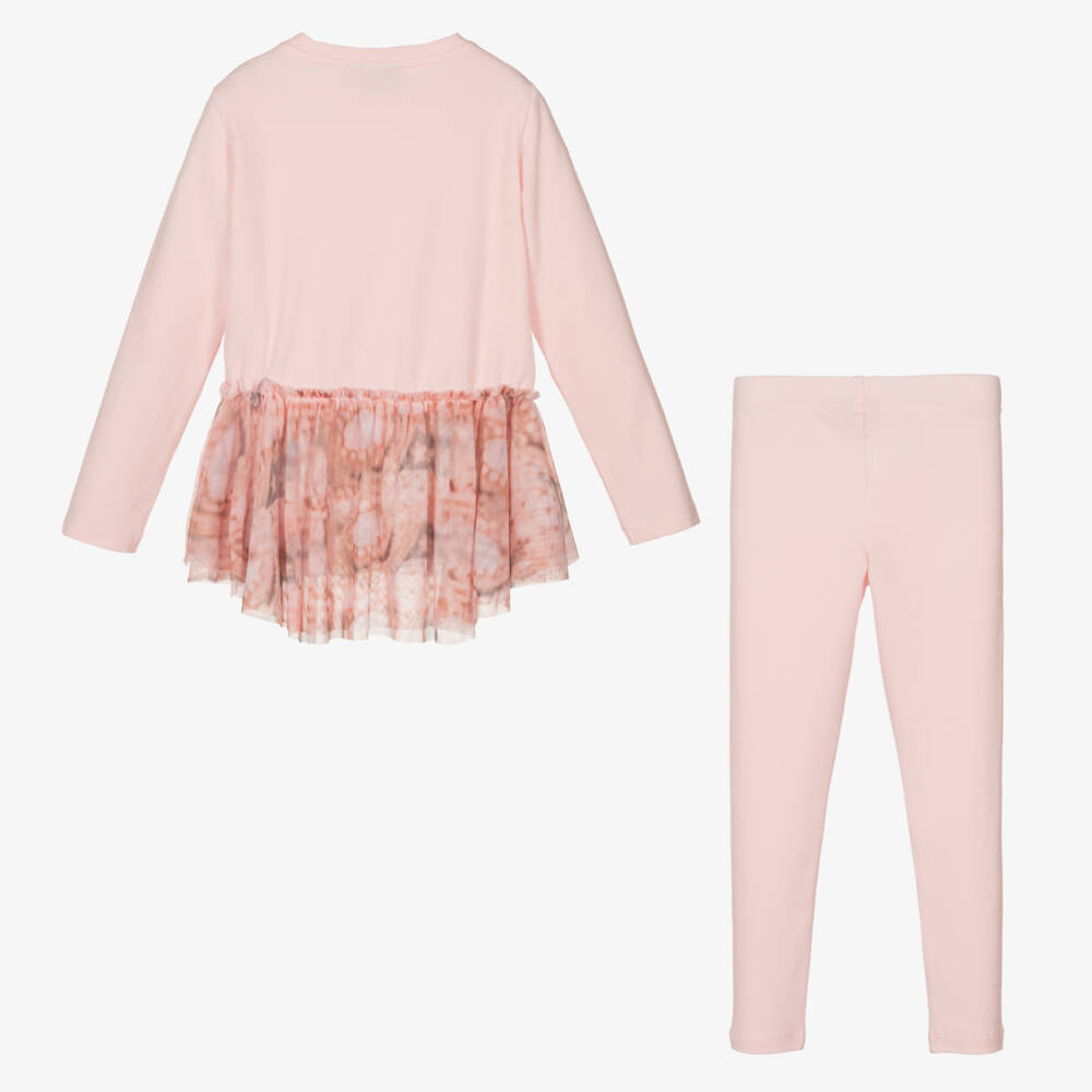 A Dee-Girls Pink Floral Tulle Leggings Set | Childrensalon Outlet