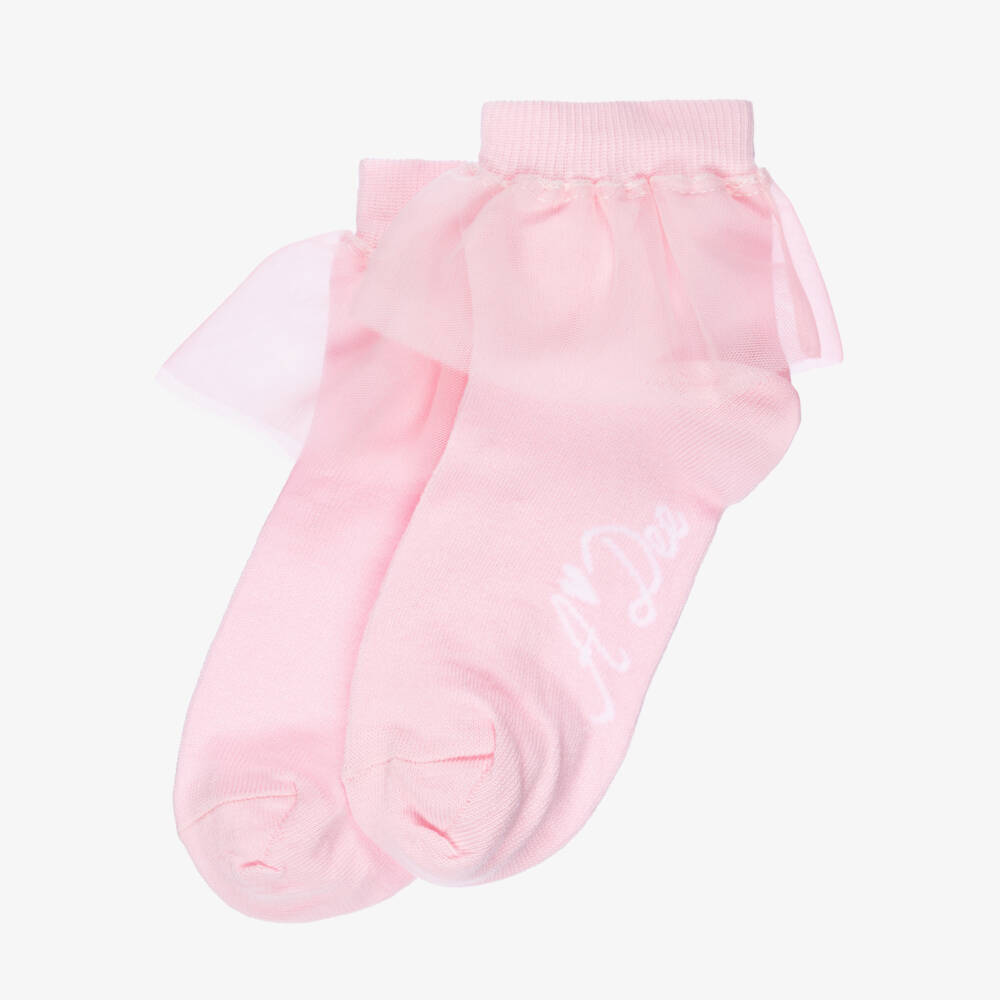 A Dee-Girls Pink Frilled Ankle Socks | Childrensalon Outlet