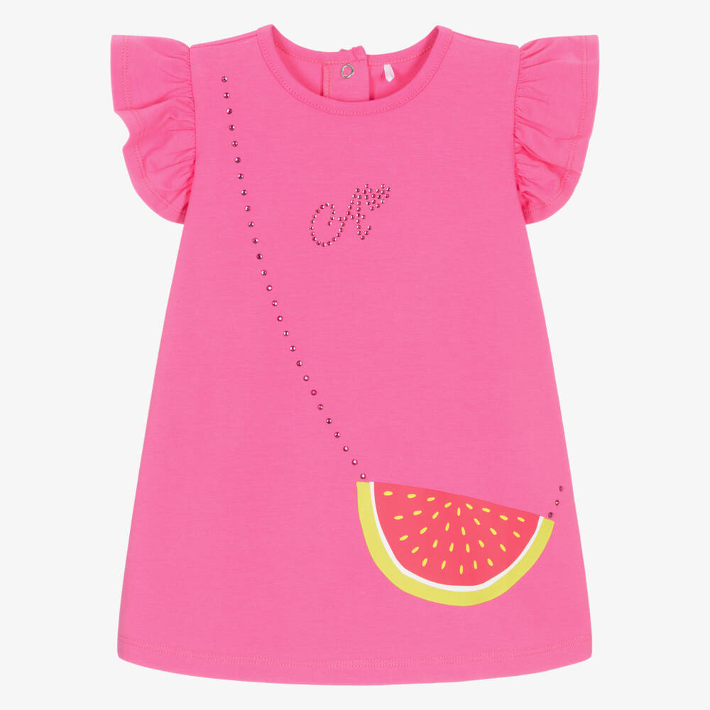 A Dee-Girls Pink Fruit Print Frock | Childrensalon Outlet