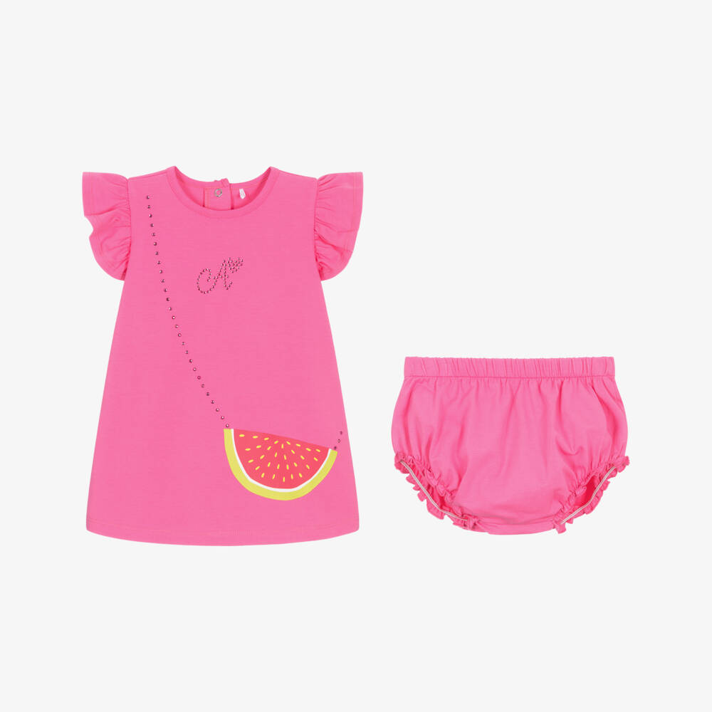 A Dee-Girls Pink Fruit Print Frock | Childrensalon Outlet