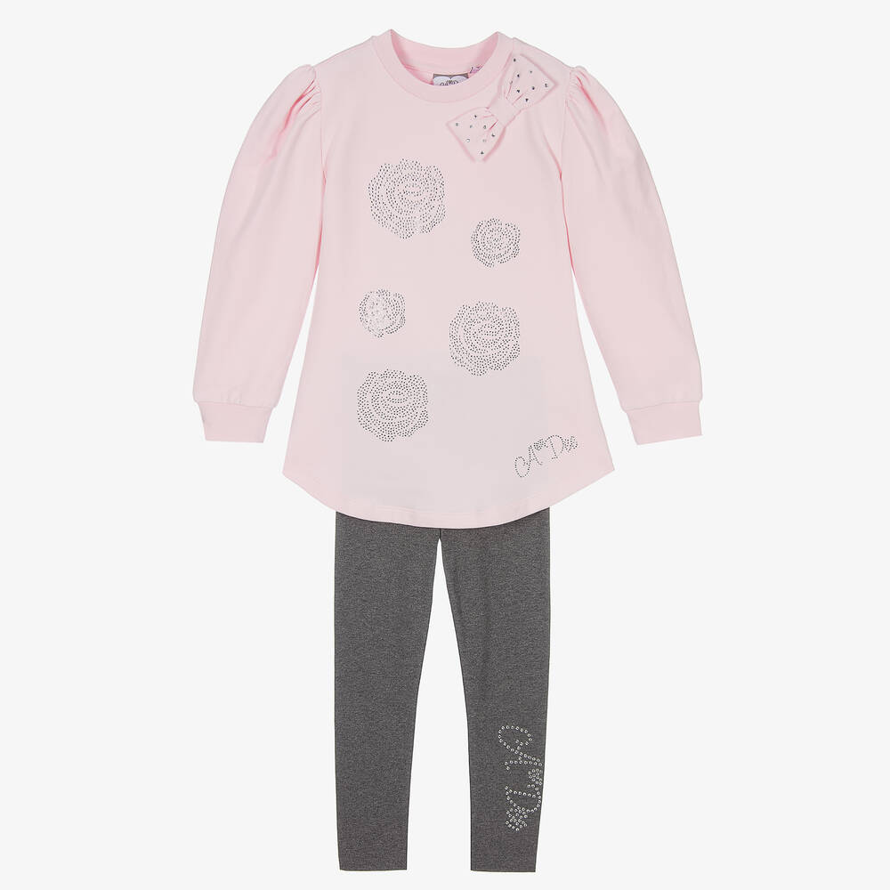 A Dee - Розовый топ и серые легинсы для девочек | Childrensalon