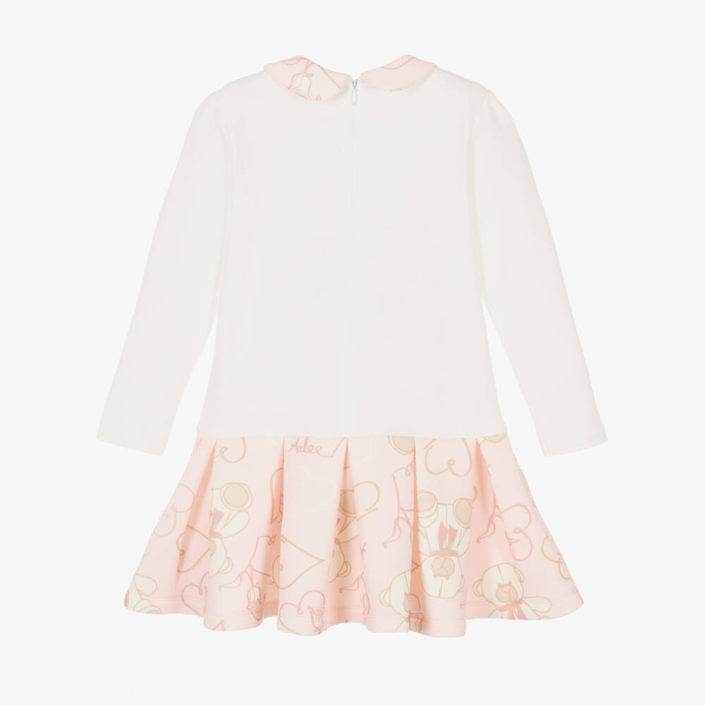 A Dee-Girls Pink & Ivory Bear Dress | Childrensalon Outlet