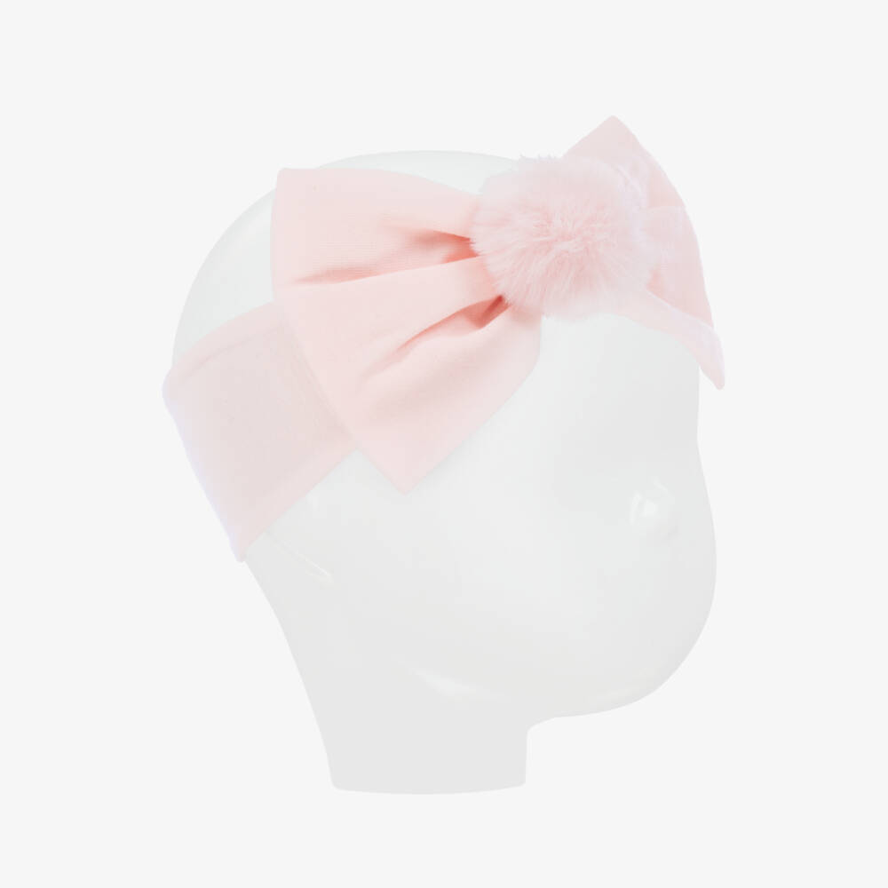 A Dee-Girls Pink Jersey Pom-Pom Hairband | Childrensalon Outlet
