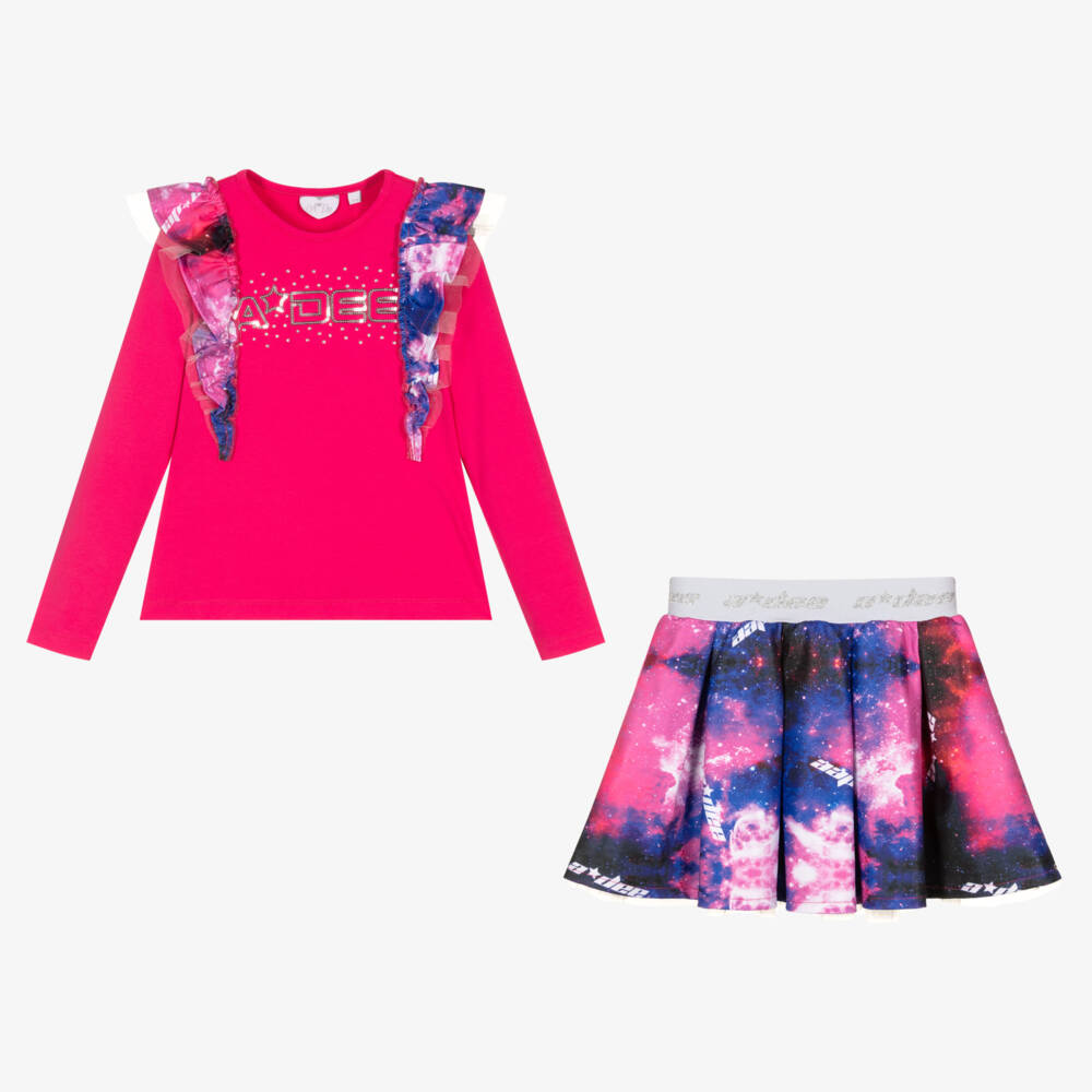 آدي-طقم تنورة لون زهري وبنفسجي | Childrensalon Outlet