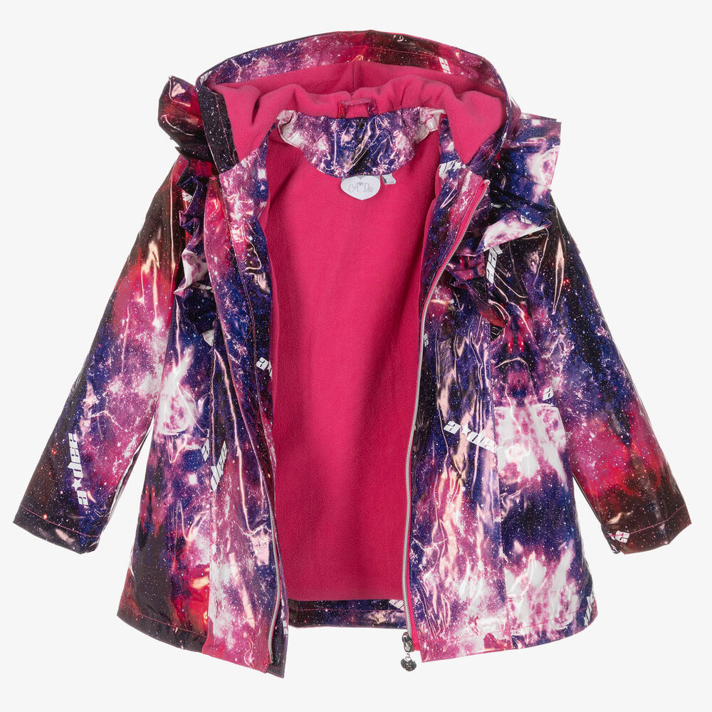 A Dee Girls Pink Purple Space Raincoat