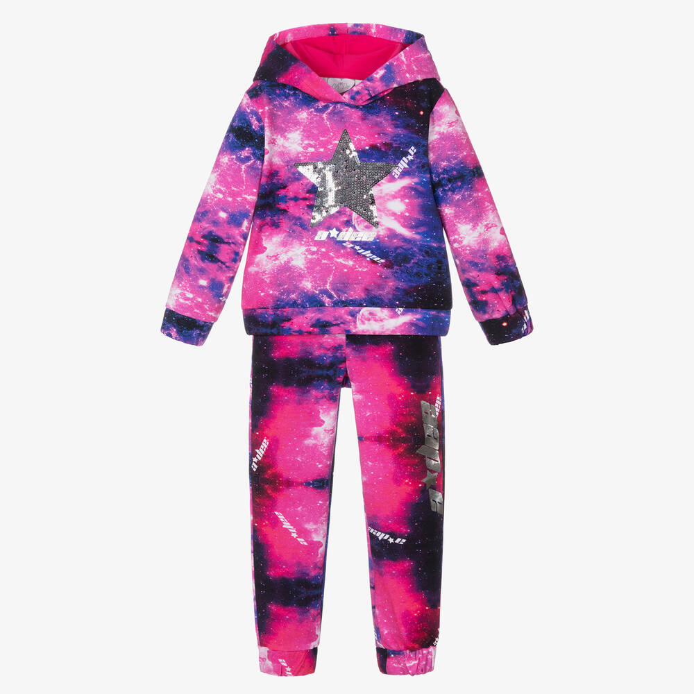 A Dee - Girls Pink & Purple Tracksuit | Childrensalon