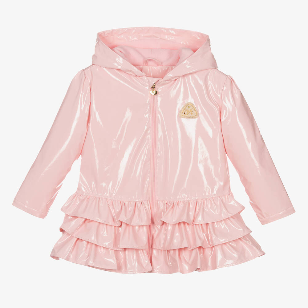 A Dee - Imperméable rose volants fille | Childrensalon