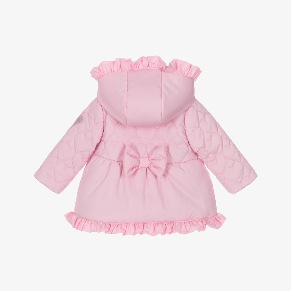 A Dee-Розовое пальто с капюшоном и оборками для девочек | Childrensalon Outlet